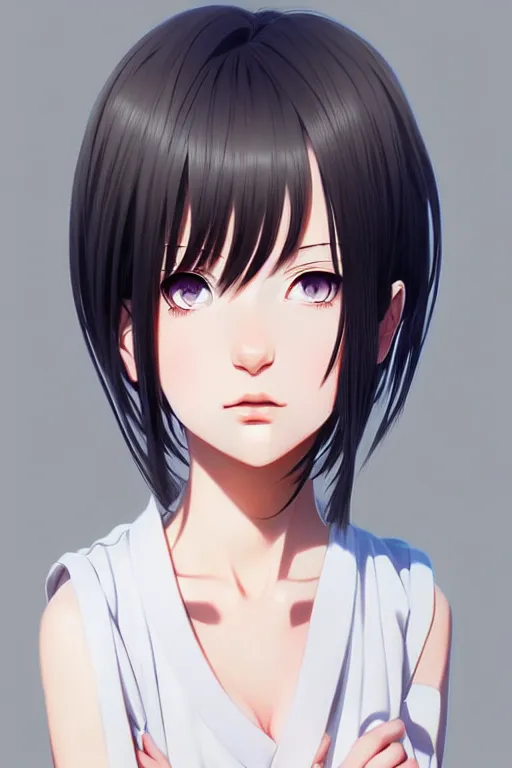 Image similar to portrait Anime girl, cute-fine-face, white-hair pretty face, realistic shaded Perfect face, fine details. Anime. realistic shaded lighting by Ilya Kuvshinov by Ilya Kuvshinov by Ilya Kuvshinov by Ilya Kuvshinov by Ilya Kuvshinov