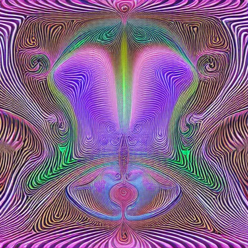 Image similar to Philosophical abstract art. Profile picture. Digital art. 8k resolution. Bald with beard. Mathematical. Fractal. Psychedelic.