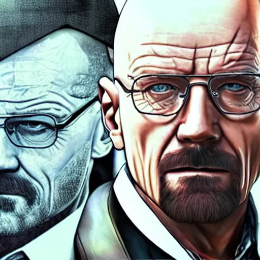 Image similar to Walter white in GTA 4 cover art.