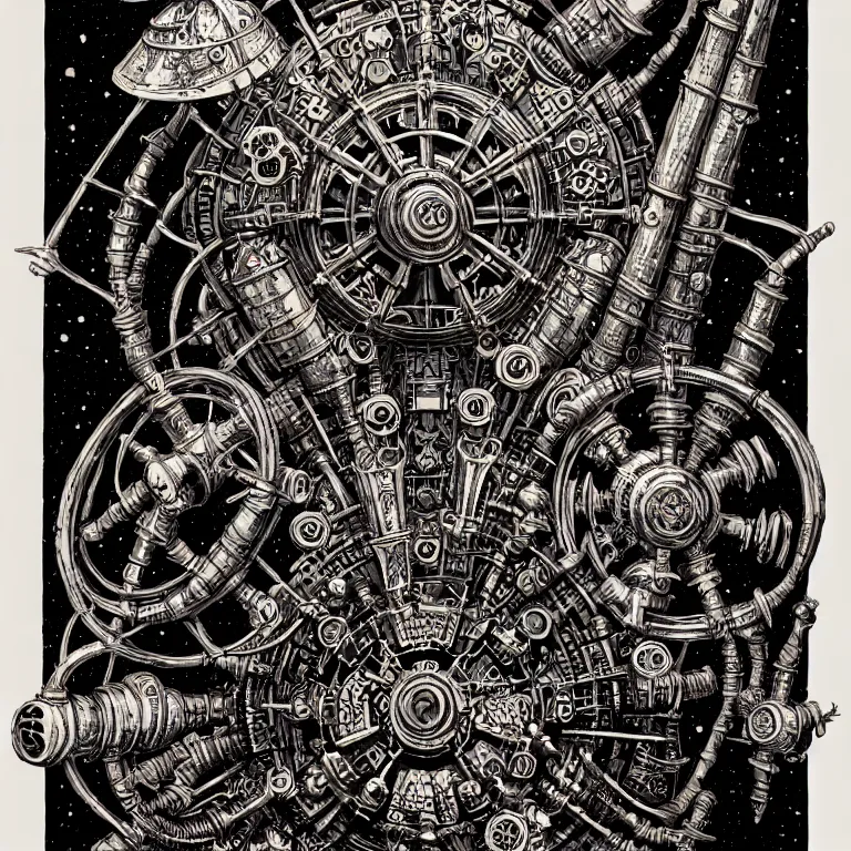 Prompt: ancient alchemist steampunk wizards laboratory, high details, intricately detailed, by vincent di fate, inking, 3 color screen print, masterpiece, trending on artstation, etching, sharp, details, hyper - detailed, hd, 4 k, 8 k