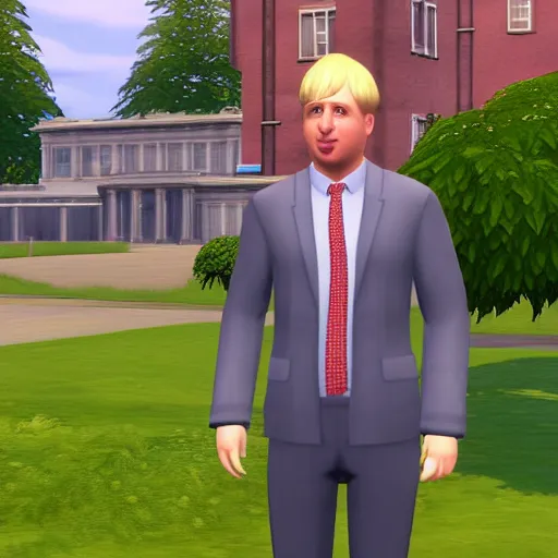 Image similar to Boris Johnson in sims 4, game play