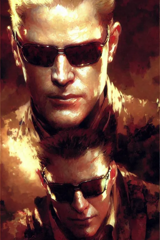 Image similar to albert wesker, painting by gaston bussiere, craig mullins, greg rutkowski, yoji shinkawa