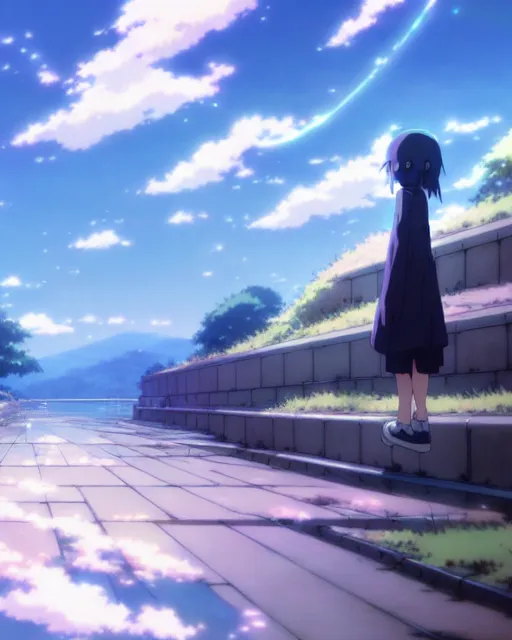 Image similar to by makoto shinkai