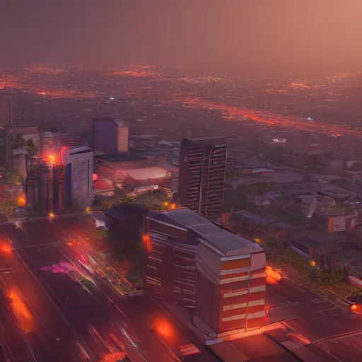 Prompt: Kinshasa as a modern metropolis octane render unreal engine volumetric lighting 4k wallpaper