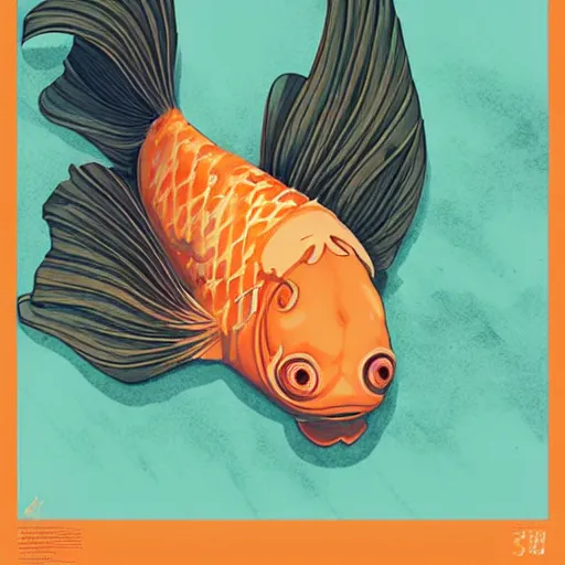 Prompt: an orange koi fish picture by Sachin Teng, asymmetrical, dark vibes, Realistic Painting , Organic painting, Matte Painting, geometric shapes, hard edges, graffiti, street art:2 by Sachin Teng:4