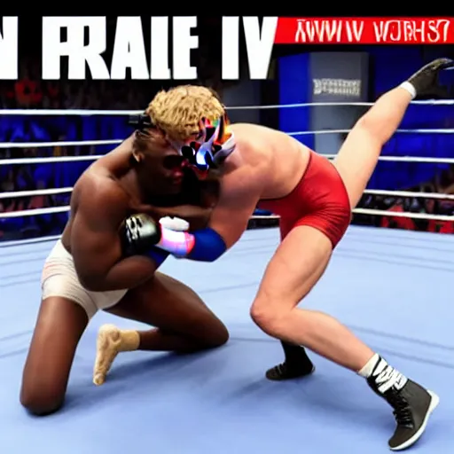 Image similar to logan paul vs ksi, wrestling