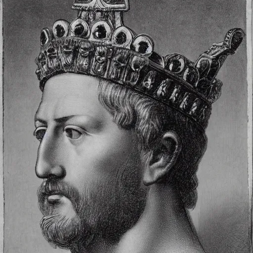 Image similar to a portrait of the head of a roman emperor with a crown of laurels ( c. 1 8 8 0 - 1 8 9 2 ) drawing in high resolution by otto eerelman