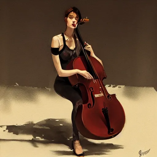 Image similar to body as a cello by greg rutkowski