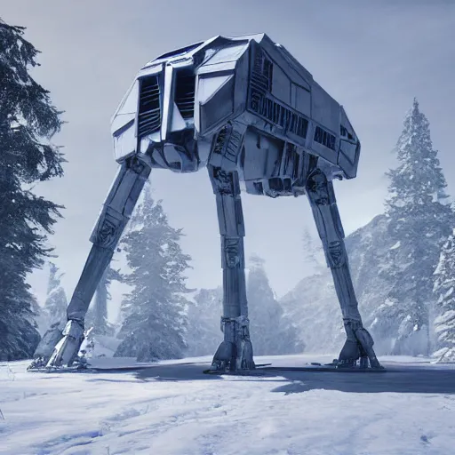 Image similar to a hyperrealistic octane render of a star wars at - at by auguste rodin, unreal engine, 8 k, dramatic lighting, volumetric lighting, hyper detailed, photorealistic