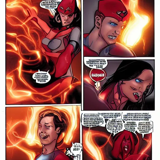 Image similar to scarlet witch exploding charles xavier