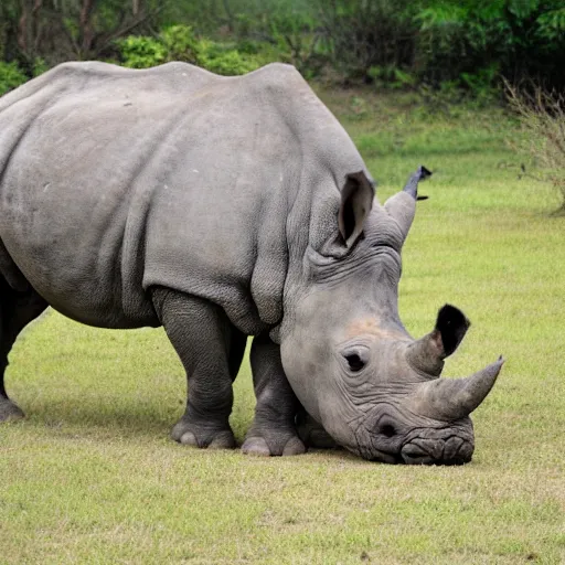 Prompt: wide rhinoceros