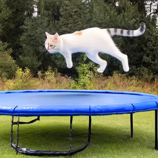 Image similar to cat jumping off a jet fueled trampoline