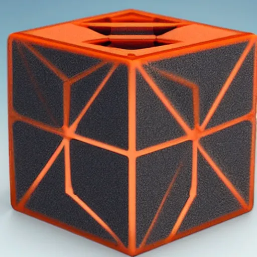 Image similar to a three dimensional representation of a four dimensional cube