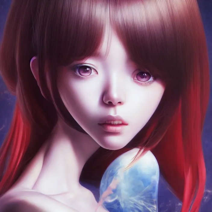 Image similar to beautiful portrait of the popular girl, by katsuhiro otomo, yoshitaka amano, nico tanigawa, and artgerm rendered with 3 d effect.