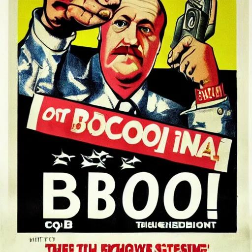 Prompt: Big coob dictator propaganda poster