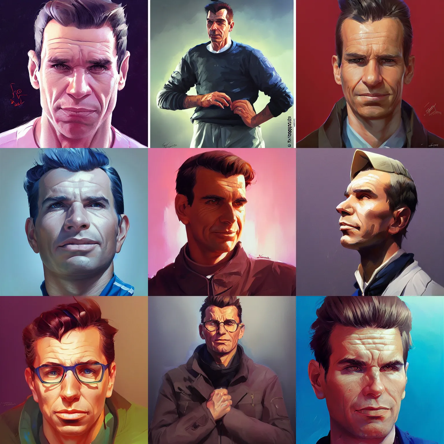 Prompt: portrait ofLev Yashin by Jesper Ejsing, by RHADS, Makoto Shinkai and Lois van baarle, ilya kuvshinov, rossdraws