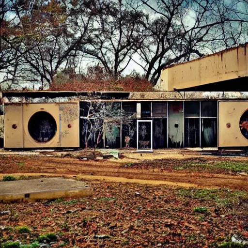 Prompt: abandoned 1 9 6 0 s computer complex, photo