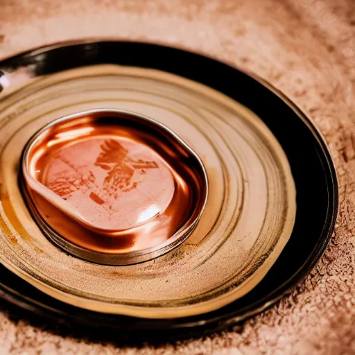 Prompt: canned dog food on a plate, gourmet michelin restaurant, food photography, DOF