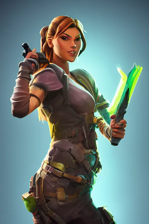 Prompt: epic lady portrait stylized as fornite style game design fanart by concept artist gervasio canda by ben shafer, mark van haitsma, anton migulko, airborn studios, drew hill, joa £ o bragato and mark behm. radiating a glowing aura global illumination ray tracing hdr render in unreal engine 5