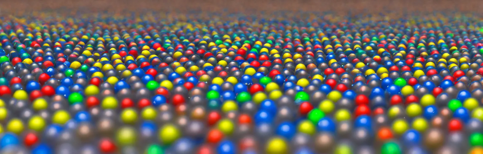 Prompt: 1 0 0 marbles on a track racing against each other, multi colors marbles, crazy track, entertainment camera, sport's camera shot, tv camera shot, telephoto lens shot, long lens, far view, provided by unreal engine, 8 k, artsation