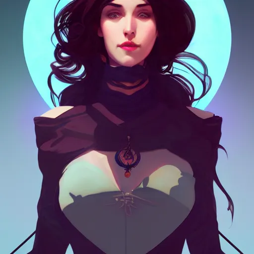 Image similar to Yennefer, ambient lighting, 4k, alphonse mucha, lois van baarle, ilya kuvshinov, rossdraws, artstation