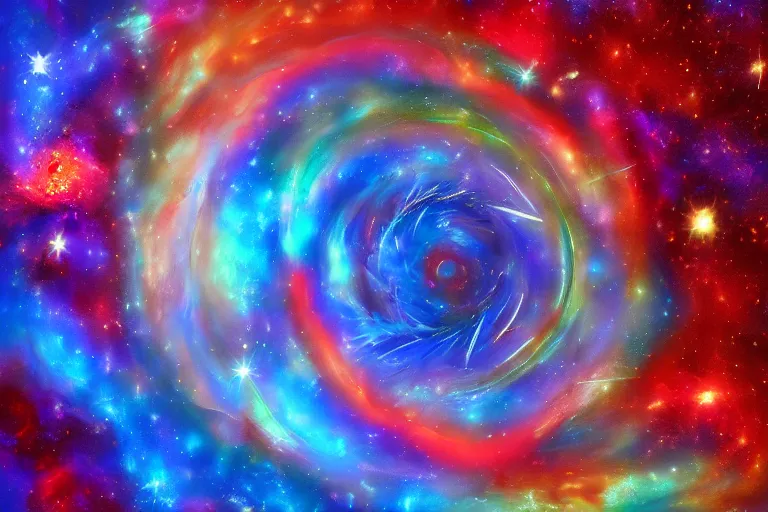 Prompt: cosmic cyclone, digital art, cinematic