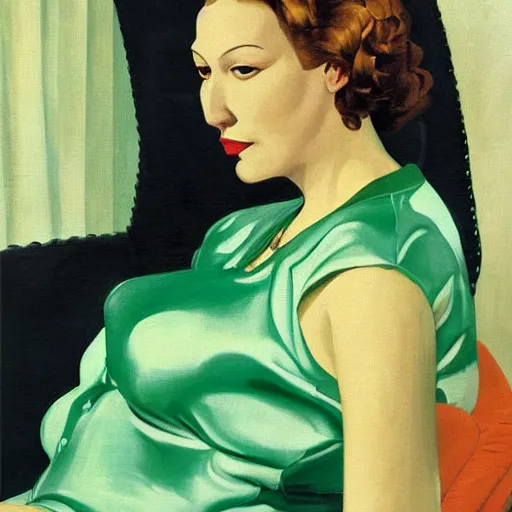 Prompt: portrait of write diva clarice lispector reclining on the sofa, green dress, by j. c. leyendecker, tamara de lempicka