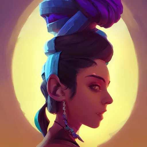 Image similar to profile portrait, maya ali mage, gloomhaven, dynamic lighting, gaudy colors, octane render aesthetic, matte painting concept art, official fanart behance hd artstation by jesper ejsing, by rhads and makoto shinkai and lois van baarle and ilya kuvshinov and rossdraws