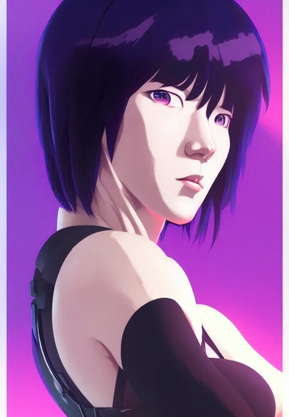 Image similar to a fullbody portrait of motoko kusanagi the major ghost in the shell : : connected to cables, under repairs, maintenance area, technicians : : by ilya kuvshinov, rossdraws, artgerm, sola digital arts, anti aliasing, raytracing : :