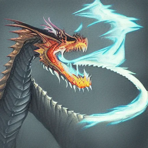 Image similar to “fire breathing dragon, Hyperrealism style”