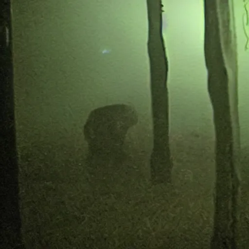 Image similar to Flash photography of a slimyswampghost creature