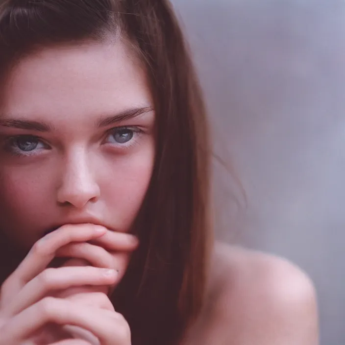 Prompt: kodak portra 400, photo portrait close-up of a beautiful girl.