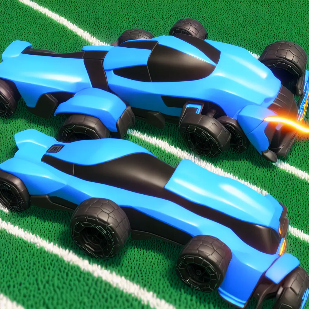 Image similar to rocket league, one octane, parked, side profile, 4 k render, cinema 4 d, hyper realistic, light blue lighting