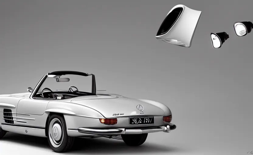 Prompt: “A 2025 Mercedes Benz 300 SL Concept, studio lighting”