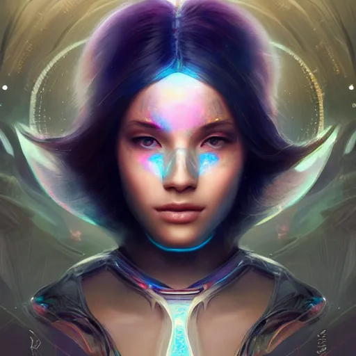 Image similar to a beautiful girl wearing a holographic mask in a futuristic world, digital art, 8 k resolution, highly detailed, artstation, pretty face, very beautiful face, very detailed eyes, by rossdraws, tom bagshaw, greg rutkowski, ferdinand knab