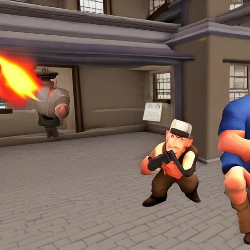 Prompt: Team fortress 2 on the playstation one