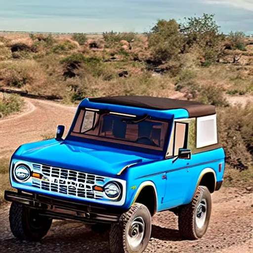 Prompt: a Ford bronco driving at full speed to jump over a draw bridge