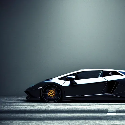 Image similar to lamborghini artistic. illustration. 4 k. cinematic. photoreal. dark colors.