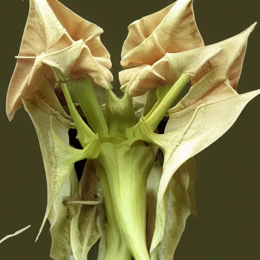 Image similar to datura stramonium human hybrid, in natural habitat, hyper realistic, hyper detailed, warm colours