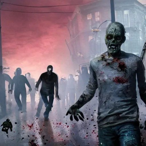Image similar to zombies in london, ultra realistic, photorealism, from the movie dawn of the dead
