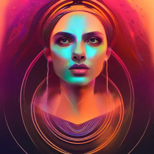 Prompt: a beautiful portrait of a goddess by Petros Afshar and Beeple, Trending on Artstation