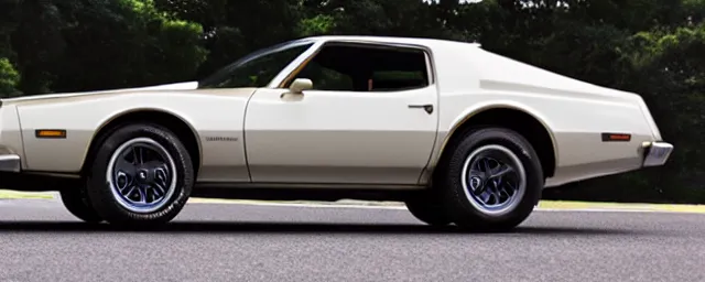 Image similar to a single time machine and 1 9 7 7 pontiac firebird hybrid, dslr