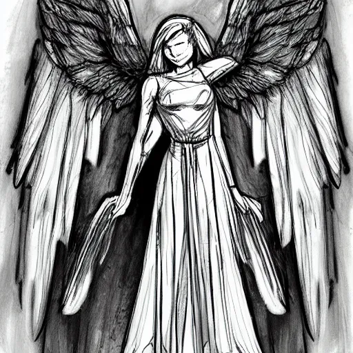 Image similar to archangel girl sketch