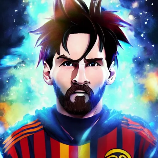 Prompt: lionel messi as a fantasy art character, studio ghibli, dragon ball, highly detailed, artstation, WLOP