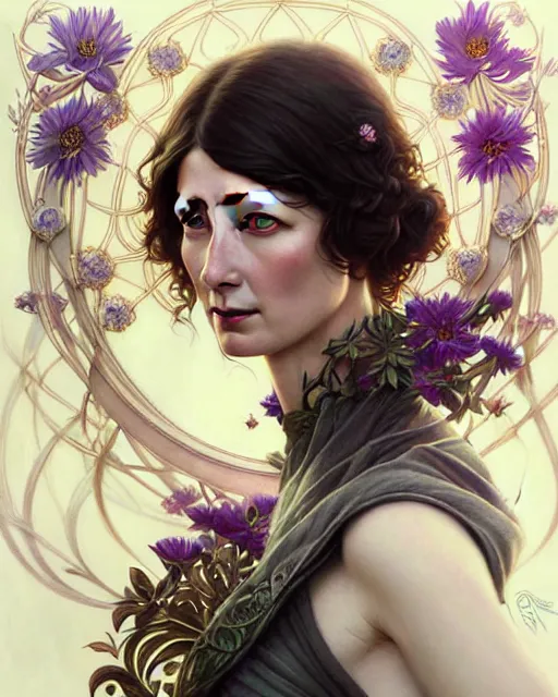 Prompt: beautiful and playful ethereal caitriona balfe portrait, art nouveau, fantasy, intricate flower designs, elegant, highly detailed, sharp focus, art by artgerm and greg rutkowski and wlop