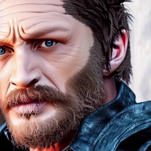 Image similar to tom hardy as wolverine 4 k detailed super realistic