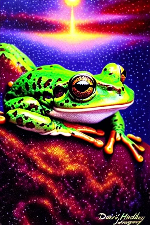 Prompt: a photorealistic detailed cinematic image of a beautiful frog, spiritual science, grace, utopian, soul journey, portrait, by david a. hardy, kinkade, lisa frank, range murata!!!, rockwell, orthodox christianity