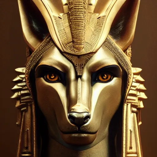 Image similar to portrait of anubis, intricate artwork, concept art, octane render, deviantart, cinematic, key art, hyperrealism, iridescent accents, portrait photograph, nikon 3 5 mm, photograph by greg rutkowski