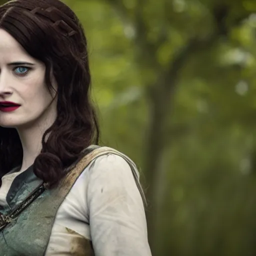 Prompt: Film still of Eva Green, from The Witcher 3