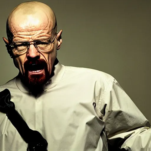 Image similar to walter white unhinged alternate screaming, 3 am